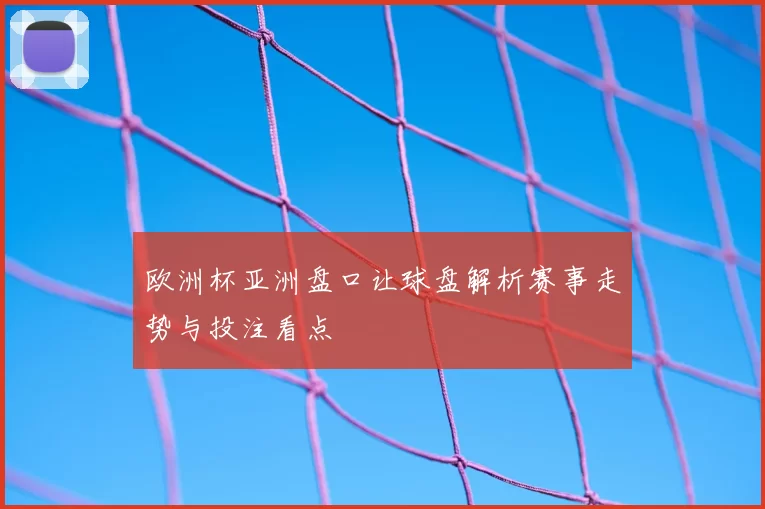 欧洲杯亚洲盘口让球盘解析赛事走势与投注看点